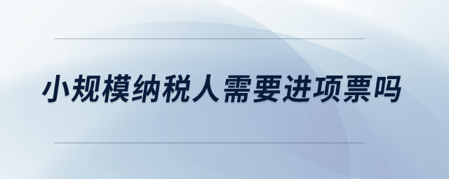 小規(guī)模納稅人需要進(jìn)項(xiàng)票嗎？