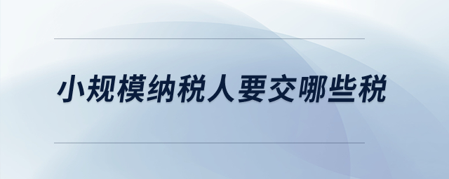 小規(guī)模納稅人要交哪些稅？
