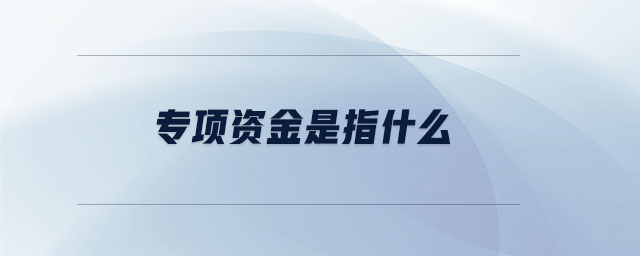 專項(xiàng)資金是指什么
