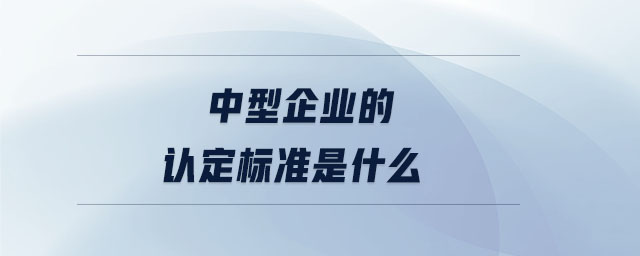 中型企業(yè)的認定標準是什么