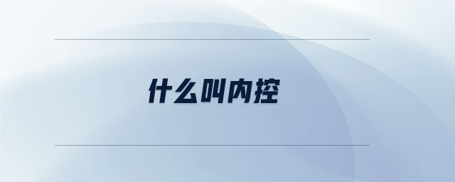 什么叫內(nèi)控