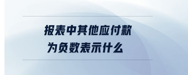 報(bào)表中其他應(yīng)付款為負(fù)數(shù)表示什么