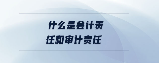 什么是會計(jì)責(zé)任和審計(jì)責(zé)任