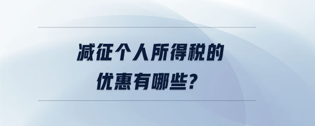 減征個(gè)人所得稅的優(yōu)惠有哪些