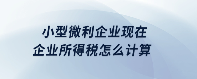小型微利企業(yè)現(xiàn)在企業(yè)所得稅怎么計(jì)算？