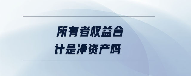 所有者權(quán)益合計是凈資產(chǎn)嗎
