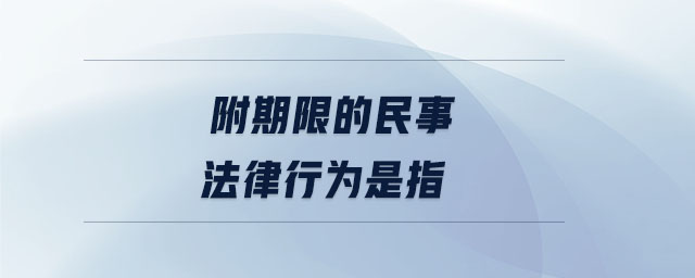 附期限的民事法律行為是指