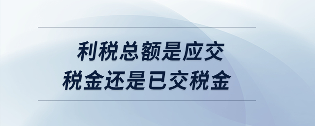 利稅總額是應(yīng)交稅金還是已交稅金？
