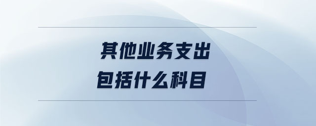 其他業(yè)務(wù)支出包括什么科目