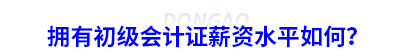 擁有初級會計證薪資水平如何？
