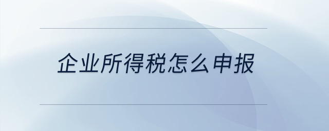 企業(yè)所得稅怎么申報(bào)？