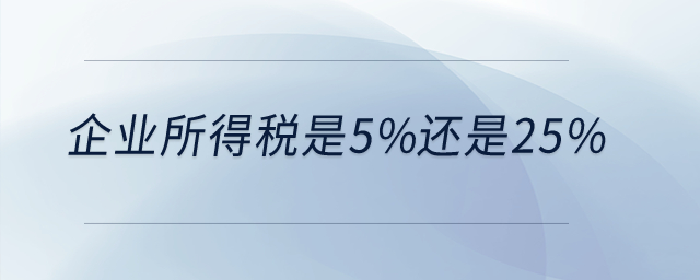 企業(yè)所得稅是5%還是25%？