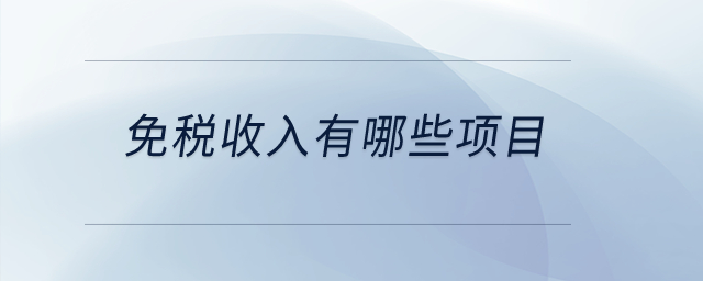 免稅收入有哪些項目？