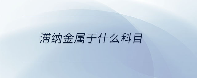 滯納金屬于什么科目