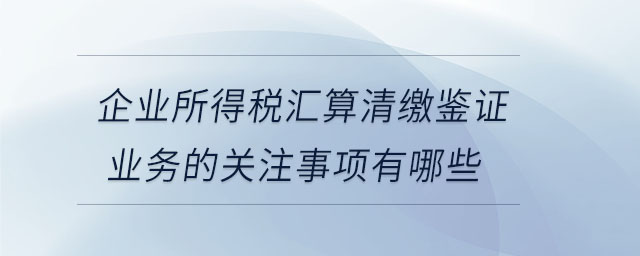企業(yè)所得稅匯算清繳鑒證業(yè)務(wù)的關(guān)注事項有哪些