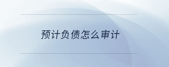 預(yù)計負債怎么審計