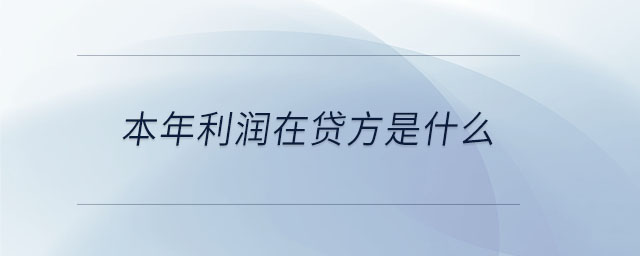 本年利潤在貸方