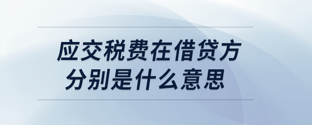 應交稅費在借貸方分別是什么意思？
