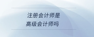 注冊(cè)會(huì)計(jì)師是高級(jí)會(huì)計(jì)師嗎