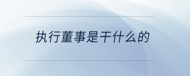 執(zhí)行董事是干什么的？