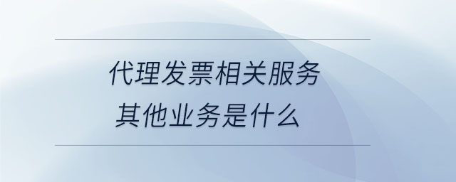 代理發(fā)票相關(guān)服務(wù)其他業(yè)務(wù)是什么