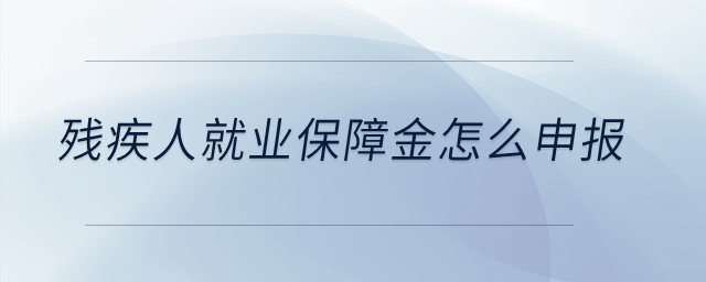 殘疾人就業(yè)保障金怎么申報(bào)？