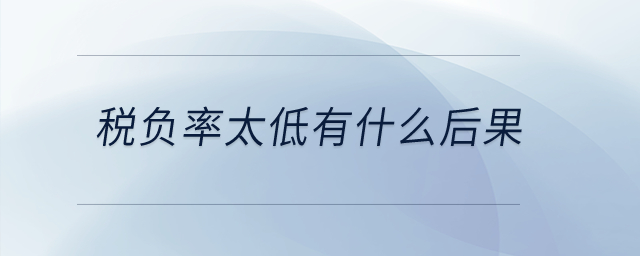稅負(fù)率太低有什么后果？