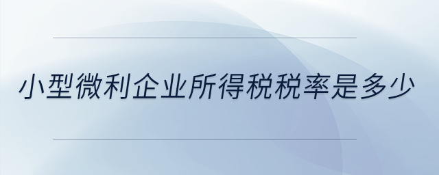小型微利企業(yè)所得稅稅率是多少？