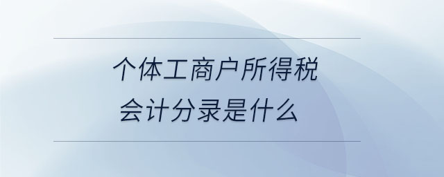 個體工商戶所得稅會計(jì)分錄是什么