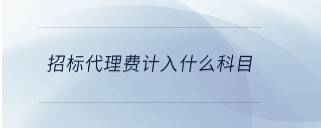 招標(biāo)代理費(fèi)計(jì)入什么科目