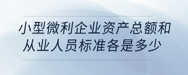 小型微利企業(yè)資產(chǎn)總額和從業(yè)人員標準各是多少？