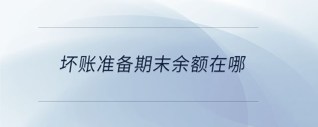 壞賬準備期末余額在哪