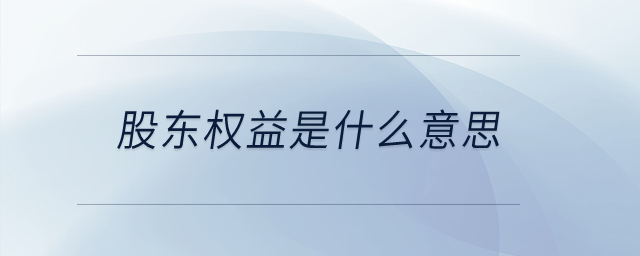 股東權(quán)益是什么意思？