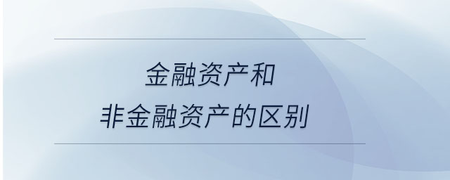金融資產(chǎn)和非金融資產(chǎn)的區(qū)別