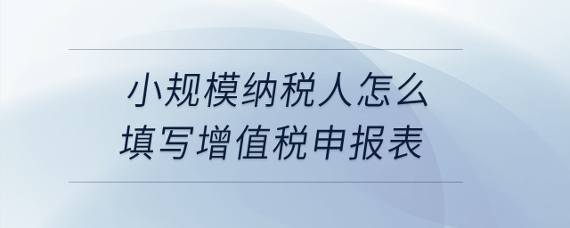 享受增值稅優(yōu)惠政策的小規(guī)模納稅人怎么填寫增值稅申報表？