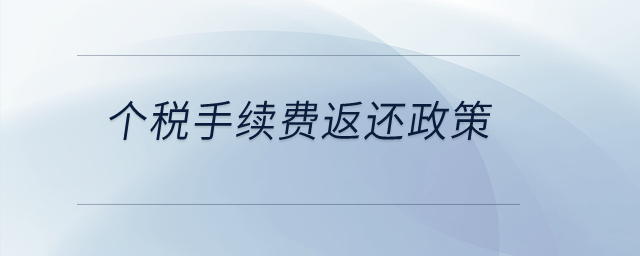 個(gè)稅手續(xù)費(fèi)返還政策？