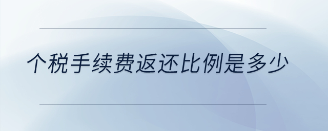 個(gè)稅手續(xù)費(fèi)返還比例是多少？