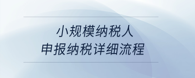 小規(guī)模納稅人申報納稅詳細(xì)流程？