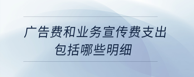 廣告費(fèi)和業(yè)務(wù)宣傳費(fèi)支出包括哪些明細(xì)？