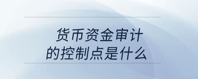 貨幣資金審計的控制點是什么？
