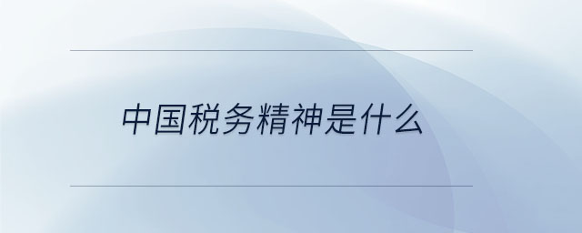中國稅務(wù)精神是什么