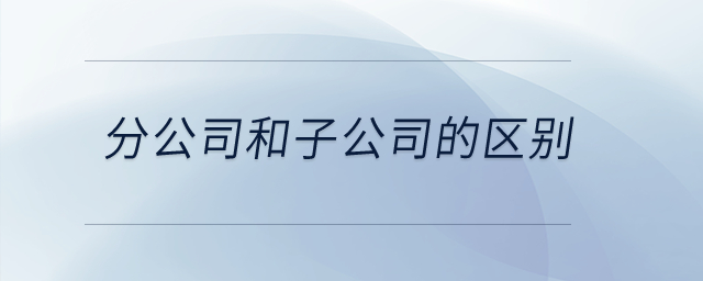 分公司和子公司的區(qū)別？