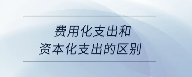 費(fèi)用化支出和資本化支出的區(qū)別？
