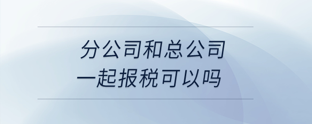 分公司和總公司一起報(bào)稅可以嗎？