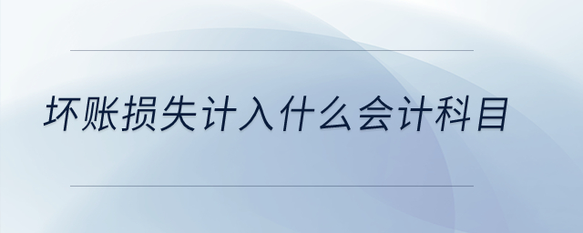 壞賬損失計入什么會計科目？