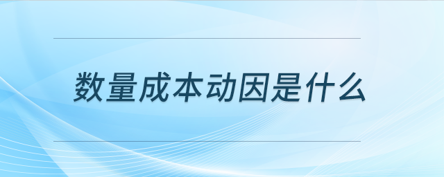 數(shù)量成本動因是什么