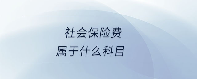 社會(huì)保險(xiǎn)費(fèi)屬于什么科目