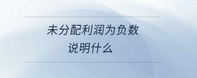 未分配利潤為負數(shù)說明什么