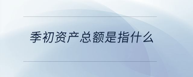 季初資產(chǎn)總額是指什么？