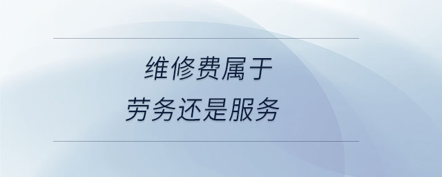 維修費屬于勞務(wù)還是服務(wù)